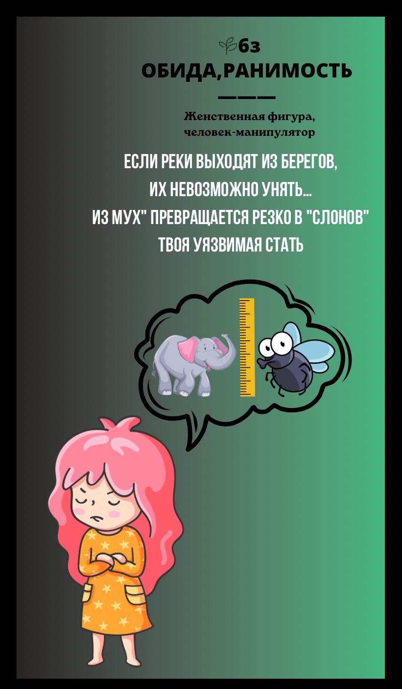 6з ОБИДА, РАНИМОСТЬ/ЖЕНСТВЕННАЯ ФИГУРА, ЧЕЛОВЕК-МАНИПУЛЯТОР