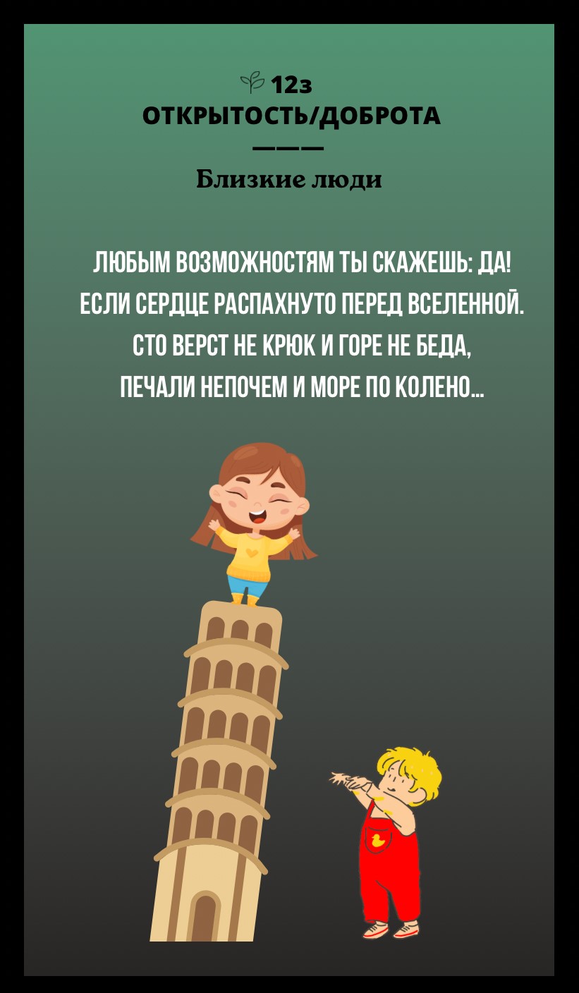 12з ОТКРЫТОСТЬ, ДОБРОТА/БЛИЗКИЕ ЛЮДИ